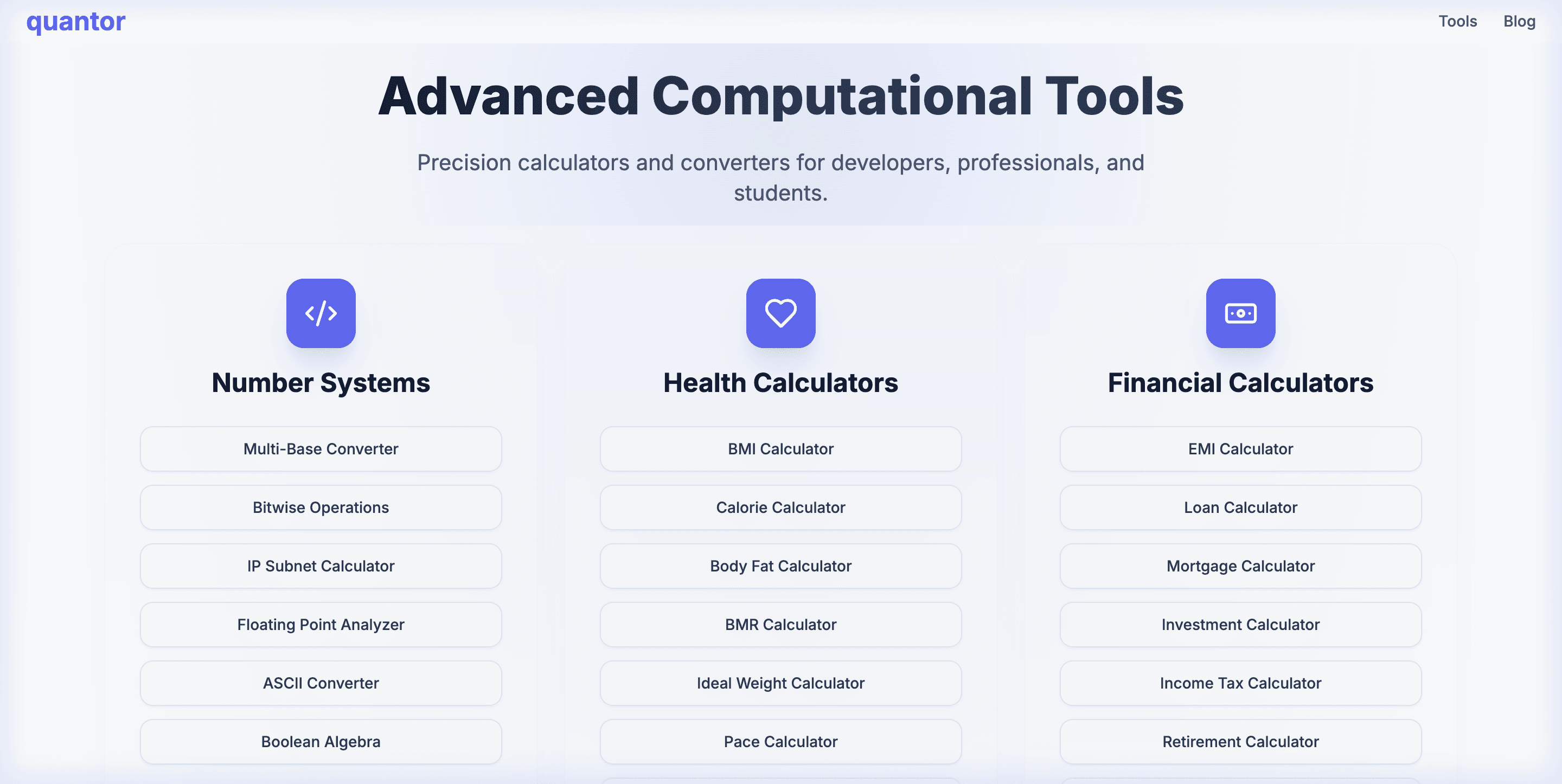 Quantor — Calculator Platform